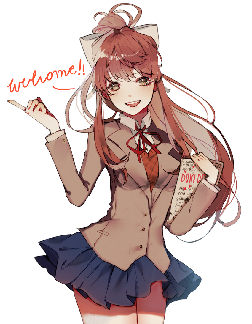 chippou doki_doki_literature_club! monika_(doki_doki_literature_club!) seifuku tagme