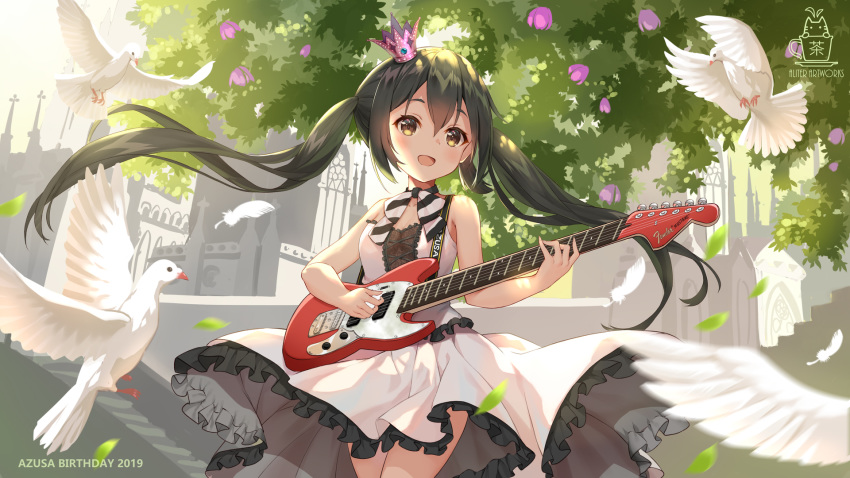 aliter black_hair brown_eyes k-on! long_hair nakano_azusa twintails