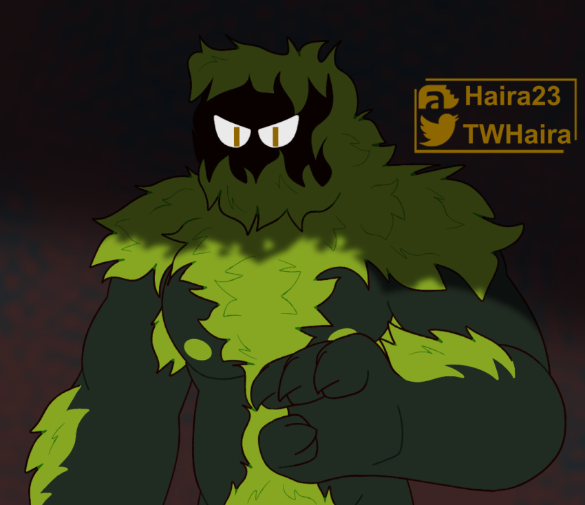 angry armpit_hair barazoku belly body_hair chest_hair claws glare glare_(minecraft) haira hairy humanoid male microsoft minecraft mojang moss nipples pecs plant shadow simple_background solo xbox_game_studios