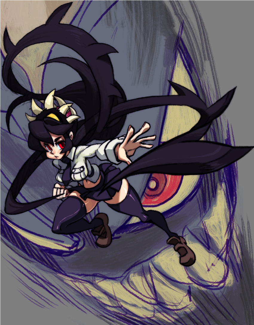 alex_ahad filia_(skullgirls) futakuchi-onna highres official_art samson_(skullgirls) skirt skullgirls