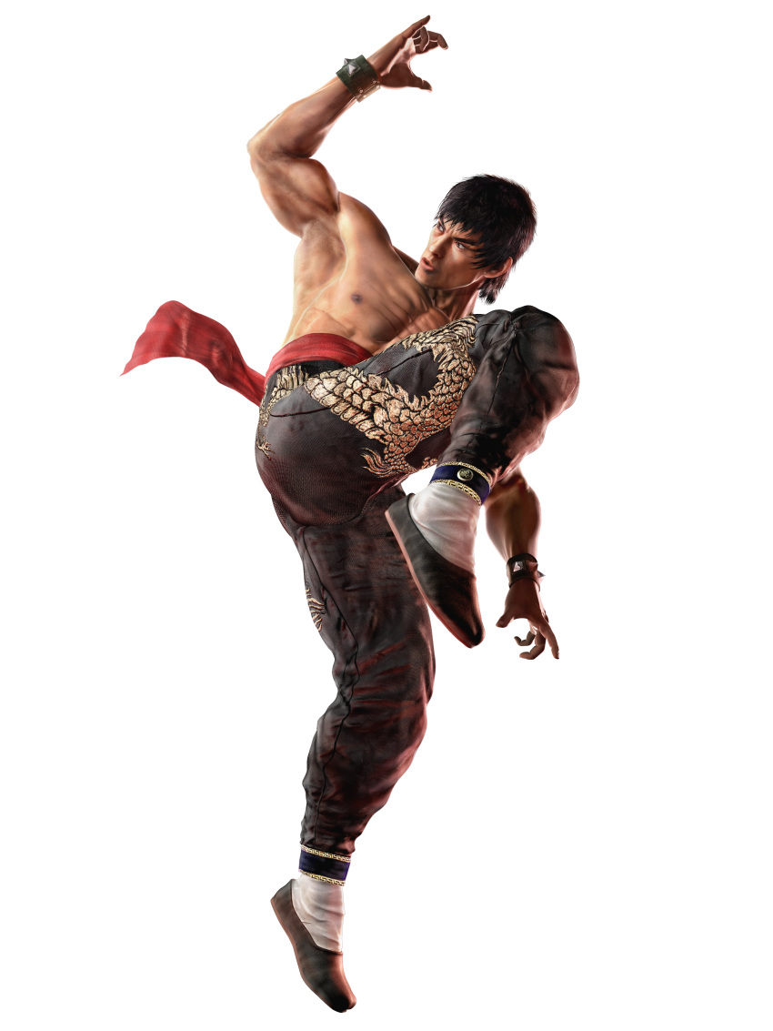 abs absurdres black_hair highres marshall_law shirtless short_hair solo tekken