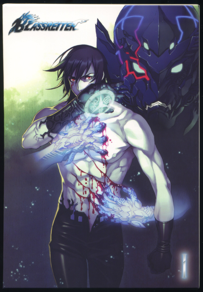 1boy absurdres black_hair blassreiter blood highres joseph_jobson male_focus nishii_(damnedrive) solo