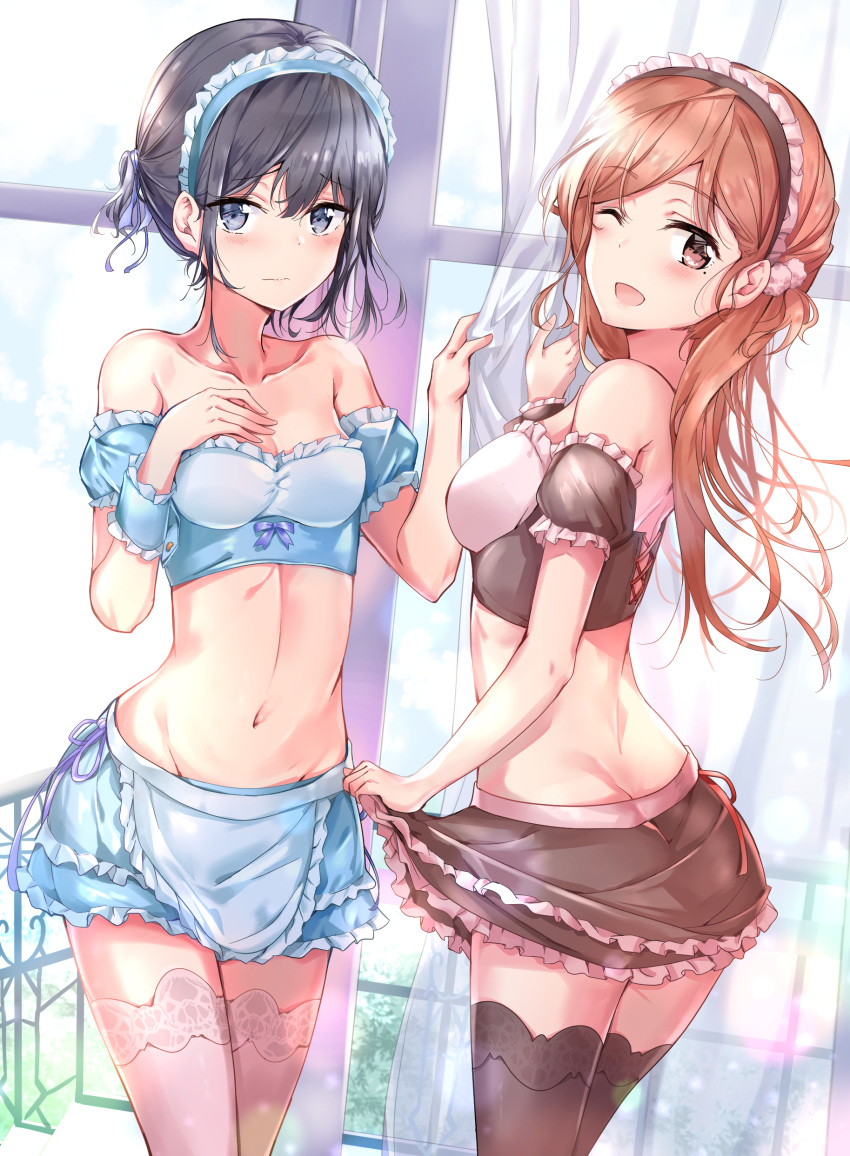 adagaki_aki breast_hold cleavage fujinomiya_neko maid masamune-kun_no_revenge sunhyun thighhighs