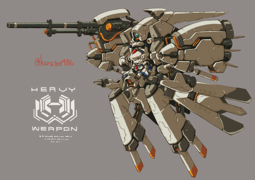 armor artist_name female full_armor green_eyes grey_background highres kuruton486 looking_ahead mecha original robot solo