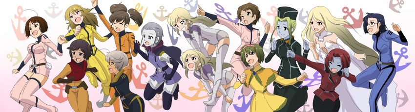 elisa_domel harada_makoto haruka_brigadier hilde_schultz idolmaster idolmaster_shiny_festa kasahara_maki melda_deitz miezela_celestella misaki_yuria miyazawa_chizuru mori_yuki niimi_kaoru parody sasha_iscandar starsha style_parody uchuu_senkan_yamato uchuu_senkan_yamato_2199 yamamoto_akira yurisha_iscandar