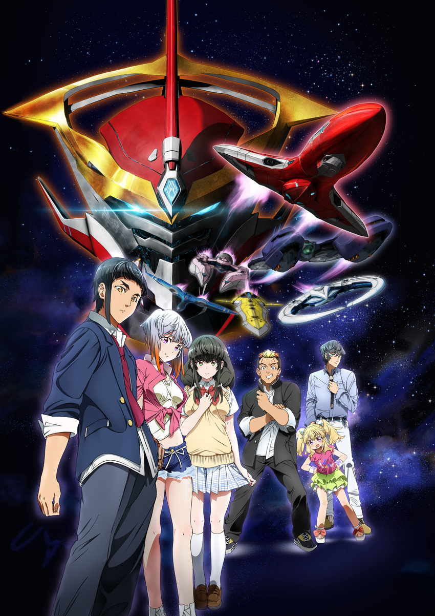 aquarion_logos domon_tsutomu hayato_kuujou kaibuki_akira kikogami_kokone mecha seifuku tsukigane_maia uminagi_karan