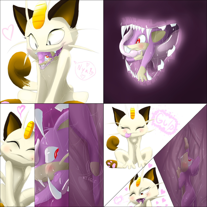 eating eyeofcalamity feline female feral gulp happy internal macro meowth mouse mouth nintendo open_mouth oral_vore pokémon_(species) pokemon rat rattata rodent swallowing throat tongue vore