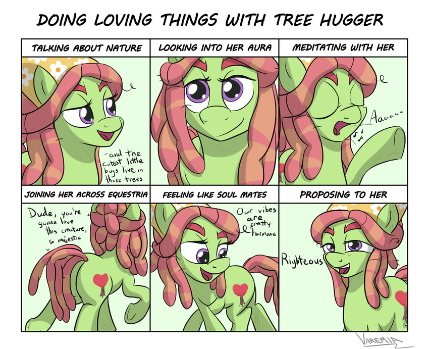 ass chart dialogue dreadlocks earth_pony english_text equid equine female feral friendship_is_magic hasbro hi_res horse looking_at_viewer mammal meme my_little_pony pony quadruped smile solo text tree_hugger_(mlp) varemia waifu_chart