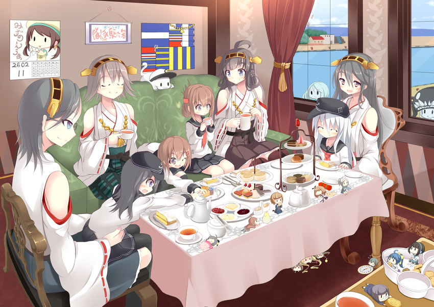 akatsuki_(kancolle) equipments_fairy_(kancolle) error_musume_(kancolle) haruna_(kancolle) hibiki_(kancolle) hiei_(kancolle) ikazuchi_(kancolle) inazuma_(kancolle) kantai_collection kirishima_(kancolle) kongou_(kancolle) rashinban_musume_(kancolle) tagme tagme_(artist)