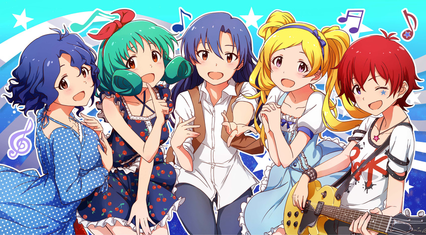 ayano_yuu dress emily_stewart guitar julia_(idolm@ster) kisaragi_chihaya the_idolm@ster the_idolm@ster_million_live tokugawa_matsuri toyokawa_fuuka