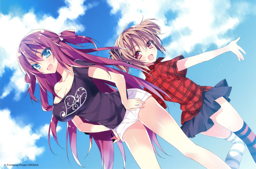 anapom cleavage endcard grisaia_no_kajitsu thighhighs