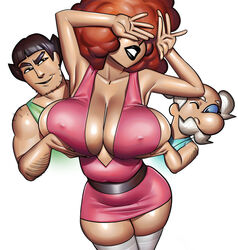 1girls 2boys auburn_hair big_breasts blossom_(powerpuff_girls) body_swap bubbles_(powerpuff_girls) buttercup_(powerpuff_girls) cartoon_network cleavage clothed clothing female female_focus huge_breasts light-skinned_female light-skinned_male light_skin mayor_mayor ph powerpuff_girls professor_utonium sara_bellum voluptuous voluptuous_female rating:Explicit score:48 user:Ruff23