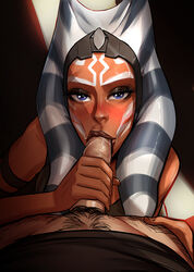 1boy 1girls ahsoka_tano alien black_shirt blue_eyes cherry-gig colored_skin fellatio female handjob hands_up looking_at_viewer male male_pubic_hair oral orange_skin penis pubic_hair red_lips shirt star_wars star_wars:_the_clone_wars tentacle_hair togruta rating:Explicit score:148 user:bot