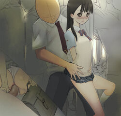 arms_behind_back ass bag black_hair blush bow breasts brown_eyes censored character_request chikan clothed_sex clothing color copyright_request faceless faceless_male female from_behind kawanakajima leg_lift long_hair male mosaic_censoring necktie open_mouth panties panties_aside penetration penis pubic public pussy satchel school_uniform sex skirt small_breasts socks stealth stealth_sex sweat train train_interior underwear unzipped vaginal_penetration vest wedgie rating:Explicit score:112 user:bot