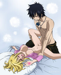 1boy black_hair blonde_hair breasts closed_eyes fairy_tail female gray_fullbuster hair happy_sex human large_breasts lucy_heartfilia male milady666 sex spread_legs straight rating:Explicit score:73 user:bot