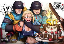 1girls 2024 abs birthday birthday_cake cammy_white cat crying female fully_clothed fully_clothed_female hershuar nipple_bulge shadaloo soldier street_fighter street_fighter_6 rating:Safe score:49 user:Songs_mix