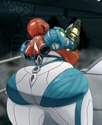 1girls arm_cannon armored_female ass back_view big_ass female female_focus female_only metroid metroid_dread power_suit samus_aran solo suit tagme yummygoods rating:Explicit score:21 user:Amungosaurio