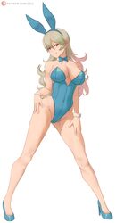 1girls absurdres alternate_costume animal_ears bare_legs black_leotard blue_leotard bow bowtie breasts bunny_ears bunny_girl bunnysuit corrin_(female)_(fire_emblem) corrin_(fire_emblem) corrin_(fire_emblem)_(female) covered_navel detached_collar english_commentary fake_animal_ears fake_tail female female_only fire_emblem fire_emblem_fates full_body grin hands_on_own_hips high_heels highres large_breasts legs leotard long_hair looking_at_viewer nintendo playboy_bunny pointy_ears rabbit_ears rabbit_tail red_eyes smile solo standing strapless strapless_leotard tail white_background white_hair wrist_cuffs zelc-face rating:Questionable score:84 user:kris923