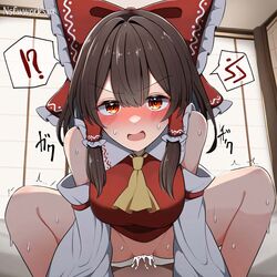 1boy 1boy1girl 1girls ai_generated angry angry_sex cowgirl_position cowgirl_position hairbow nsfwworks.ia penis penis_in_pussy pov reimu_hakurei sex touhou vaginal_penetration rating:Explicit score:32 user:nsfwworks.ia