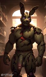 1boy ai_generated anthro balls erection five_nights_at_freddy's fnaf humanoid looking_at_viewer male male_only nude penis rabbit solo solo_focus springtrap springtrap_(fnaf) rating:Explicit score:32 user:Bar_max_