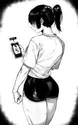 1girls asian asian_female ass big_ass big_butt butt clothed female female_only glasses jujutsu_kaisen legs masoq095 monochrome mostly_clothed phone ponytail round_glasses scar scarred scars shounen_jump smartphone thick thick_thighs thighs tied_hair zenin_maki rating:Questionable score:325 user:Fumeknight1