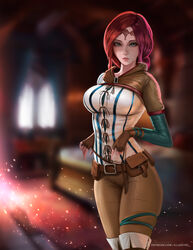 breasts fit green_eyes illasvyel red_hair the_witcher triss_merigold rating:Explicit score:4 user:infer123