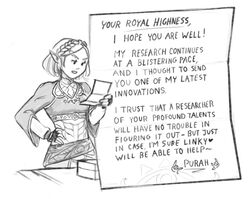 1girls black_and_white braid braided_hair breath_of_the_wild calamari_cakes comic female fingerless_gloves hand_on_hip letter link monochrome pointy_ears princess princess_zelda purah reading short_hair sketch tears_of_the_kingdom text text_bubble the_legend_of_zelda zelda_(tears_of_the_kingdom) rating:Safe score:22 user:Rossa12