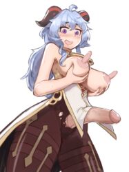 1futa 
 areolae big_breasts big_penis black_legwear breasts censored clothed clothing erection exposed_breasts futa_focus futa_sans_balls futanari ganyu_(genshin_impact) genshin_impact hands_on_breasts humanoid humanoid_penis light-skinned_futanari light_skin long_hair mihoyo mosaic_censoring mostly_clothed multi_genitalia multi_penis nipples penis penis_nipples pinkflame small_penis solo_focus standing torn_legwear triphallia unusual_genitalia_placement unusual_penis_placement what white_hair rating:Explicit score:45 user:skedye