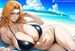 1girls ai_generated arm_support barefoot beach big_breasts bikini bikini_bottom bikini_top bleach bracelet breasts breasts_bigger_than_head chain chain_necklace child_bearing_hips commentary feet female female_only gigantic_breasts hanging_breasts hourglass_figure huge_breasts jewelry large_breasts lewisai long_hair looking_at_viewer lying_on_side massive_breasts matsumoto_rangiku micro_bikini midriff nai_diffusion necklace on_side oppai outdoors patreon_username plump revealing_swimsuit sagging_breasts seaside skimpy skimpy_bikini solo solo_focus stable_diffusion swimsuit text thick_thighs thighs top_heavy top_heavy_breasts url very_long_hair voluptuous voluptuous_female watermark wavy_hair web_address wet wet_skin wide_hips rating:Questionable score:131 user:Leidenfrost