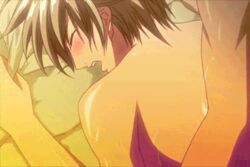 2boys androgynous animated bed blush brown_hair closed_eyes femboy from_behind gay girly male male_only multiple_boys multiple_males open_mouth sheets short_hair trap yaoi rating:Questionable score:32 user:bugmenot