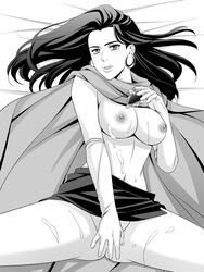 1girls battle_tendency black_and_white breasts brown_hair cape covering_pussy cum cum_on_belly cum_on_breasts cum_on_thighs cum_on_upper_body earrings female gloves human_female jewelry jojo's_bizarre_adventure lisa_lisa long_hair looking_at_viewer milf necklace nipples no_bra no_panties no_shirt thick_eyebrows zero1 rating:Explicit score:129 user:bot