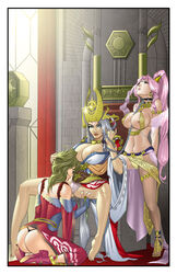 3girls arshtat_falenas ass blonde_hair blue_hair bondage chains clothing collar dat_ass female femdom huge_breasts jeane justin_b_long kneeling konami large_breasts legs_apart multiple_girls nipple_slip panties pink_hair sex_slave sialeeds_falenas slave suikoden suikoden_v thong yuri rating:Questionable score:45 user:rms141