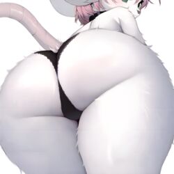 ai_generated anthro big_ass close-up femboy furry furryedits_ai fuzzle_(fuzzleedits) green_eyes hi_res male male_only panties pink_hair rat rat_tail rear_view rating:Explicit score:11 user:furryai32