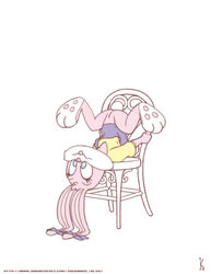 3_toes anthro babs_bunny barefoot bow buckteeth chair closed_mouth clothes color eyelashes female female_only fur furniture furry_ears furry_tail joe_randel long_ears mammal open_eyes pink_fur pink_nose pussy rabbit skirt smile solo spread_legs sweater tail tiny_toon_adventures uncensored upside-down warner_brothers white_background white_fur young rating:Explicit score:15 user:bot