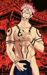 1boy jujutsu_kaisen male male_only muscular ryoumen_sukuna_(jujutsu_kaisen) solo solo_male tattoo rating:Explicit score:1 user:ChupapiBaby