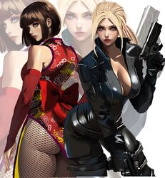 anna_williams big_ass big_breasts blonde_hair cleavage death_by_degrees female female_only kittymiya leather namco nina_williams silf silfs sisters tekken tekken_1 tekken_2 tekken_3 tekken_4 tekken_5_dark_resurrection tekken_6_bloodline_rebellion tekken_8 tekken_blood_vengeance tekken_tag_tournament tekken_tag_tournament_2 tight_clothing rating:Explicit score:43 user:color_bee