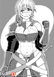  armor armored_female bikini_armor cornelia_leo female_knight fit_female ima_made_ichido_mo_onna_atsukaisareta_koto_ga_nai_jokishi_wo_onna_atsukai_suru knight kowaina.scary leo_cornelia manga manga_girl scars sword  rating:questionable score: user:kowaina