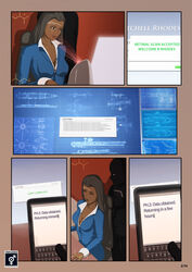 black_hair blouse business_suit business_woman cleavage clothing comic dark-skinned_female dress_shirt faceless_male female iron_man_armored_adventures long_hair marvel office office_lady pencil_skirt roberta_rhodes skirt suit triplehex white_blouse white_shirt rating:Safe score:12 user:bot