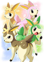 alternate_color ambiguous_gender ass beige_fur big_ass black_eyes black_nose blush brown_fur cute deerling feral fur furry_ass furry_ears furry_tail green_fur group hair hooves licking long_ears looking_aside looking_at_viewer looking_back nintendo nude open_eyes open_mouth orange_fur pink_fur pokemon pokemon_bw raised_leg short_hair smile tail tongue rating:Safe score:13 user:SomeBody34