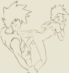 2boys anal animated ass ass_grab balls bottomless brock_(pokemon) doggy_style erection from_behind human human_only leg_grab male male_only monochrome nintendo penis pokemon satoshi_(pokemon) spread_legs yaoi yoshka rating:Explicit score:145 user:bot