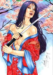 1girls 2019 beige_nipples betsy_braddock big_breasts blue_eyes breasts busty cherry_blossom cherry_blossoms curvaceous curvy dated eapon ed_benes_studio elizabeth_braddock eyeshadow female female_only flower flowers holding_katana holding_sword holding_weapon homo_superior human katana kimono kimono_down kwannon large_breasts long_hair makeup mariah_benes marvel marvel_comics mascara mutant nail_polish nipple_peek nipples nipples_peek partially_exposed_nipples pinup psylocke purple_hair red_lips red_lipstick red_nail_polish red_nails signature solo standing straight_hair superheroine sword telepath tree voluptuous wbetsy_braddock x-men rating:Questionable score:14 user:JackieEstacadoThrowaway