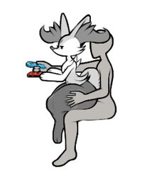  anthro ass big_butt box_(hajimeyou654) braixen cheek_tuft digitigrade duo electronics faceless_character faceless_male facial_tuft female flat_chested game_console gaming generation_6_pokemon hand_on_leg hand_on_thigh holding_leg holding_thigh huge_thighs human inner_ear_fluff male male/female mammal multiplayer nintendo nintendo_switch nude on_lap playing_video_game pokemon pokemon_(species) selective_coloring sitting sitting_on_lap squish thick_thighs thigh_squish tuft wide_hips  rating:questionable score: user:bot