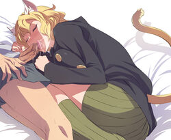 1boy 1girls akira02 animal_ears blonde_hair blush cat_girl catgirl censored fellatio female fur hair hunter_x_hunter licking male neferpitou oral penis saliva sleeping sweat tail tongue rating:Explicit score:104 user:Karasu87