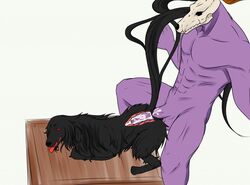 anal anal_sex ass black_fur bone canine cum_in_ass cum_inside domestic_dog elias_ainsworth erection from_behind_position gay internal internal_cumshot looking_back male monster muscular muscular_male penis ruth_(mahoutsukai_no_yome) size_difference the_ancient_magus_bride white_background yaoi zen4don zoophilia rating:Explicit score:23 user:deleted9004