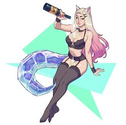 1girls 2020 ahri alternate_costume blanclauz breasts cleavage female female_only garter_belt garter_straps k/da_ahri k/da_series league_of_legends legwear looking_at_viewer riot_games solo stockings thighhighs rating:Safe score:311 user:justausername