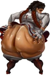 1girls apex_legends ass ass_focus big_ass bottom_heavy bubble_butt clothing dark-skinned_female dark_skin dat_ass dumptruck_ass ear_piercing earrings fat_ass female female_only freckles hands_on_ass hands_on_own_ass huge_ass jiggle jiggling_ass large_ass loba looking_at_viewer looking_back massive_ass no_panties noblood painted_nails pants pants_down piercing pussy rippling_ass ryandomonica solo thick_ass thick_thighs thunder_thighs white_background wide_hips rating:Explicit score:113 user:Rex_Hollins