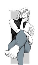 1girls blonde_hair blush cahyrrsnow feet feet_focus foot_fetish jujutsu_kaisen large_ass long_hair solo solo_focus wide_hips yuki_tsukumo rating:Questionable score:109 user:pip448