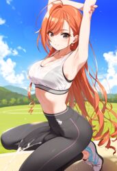 1futa ahoge ai_generated arisugawa_natsuha armpits arms_up balls bangs bare_shoulders big_penis blue_sky blush bra breasts bulge cleavage clothed cloud collarbone crop_top cum cum_on_penis cum_through_clothes cumming cumming_through_clothing cumshot day earrings ejaculating_cum ejaculation erect_penis erection erection_under_clothes eyebrows_visible_through_hair field futa_only futanari grey_pants hands-free handsfree_ejaculation idolmaster idolmaster_shiny_colors long_hair long_penis looking_at_viewer medium_breasts midriff orange_hair orgasm outdoors pants penis penis_bulge penis_shaped_bulge penis_under_clothes ponytail shoes sitting sky sleeveless smile sneakers solo solo_futa sports_bra sportswear stretch stretching sunny sweat swept_bangs tenting visible_penis_shape rating:Explicit score:81 user:Dark_Cultist