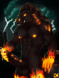 balls cum dream_and_nightmare equine horse lava_cum lightning male male_only masturbation nude outdoors penis solo rating:Explicit score:12 user:bot