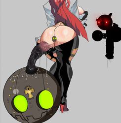 1boy 1girls backboob big_ass big_breasts big_penis byme dildo glowing_eyes guilty_gear huge_ass huge_cock imminent_sex jack-o'_valentine large_breasts long_hair red_eyes red_hair thick_thighs rating:Explicit score:167 user:Bobug